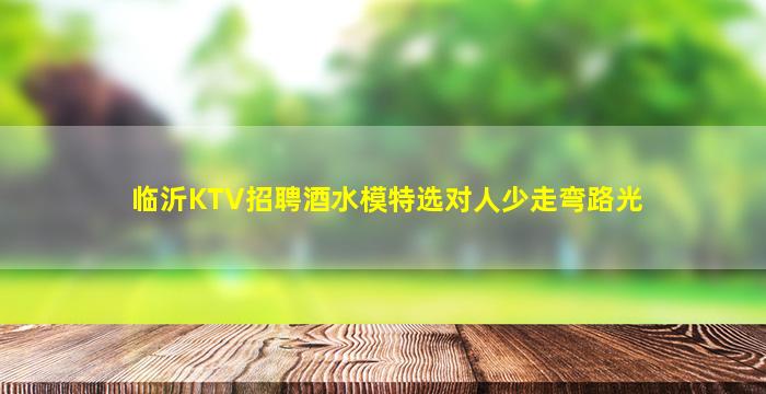 临沂KTV招聘酒水模特选对人少走弯路光