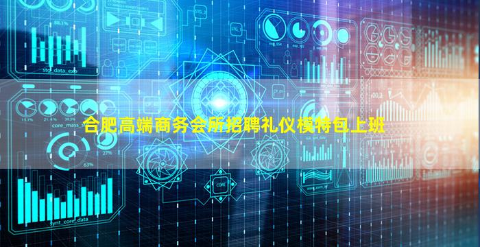 合肥高端商务会所招聘礼仪模特包上班